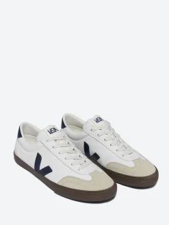 Veja - Volley Leather in White, Nautico and Bark