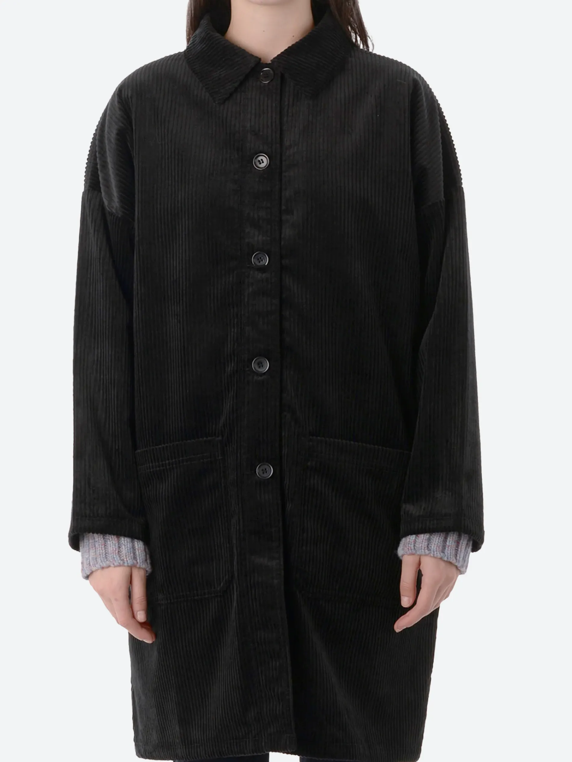 Vetra - 2106F Corduroy Coat in Black