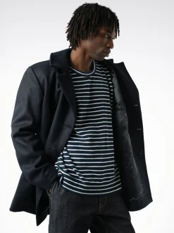 Vetra - French Pea Coat in Navy