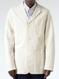 Vetra - Hopsack-Style Workwear Blazer in Natural