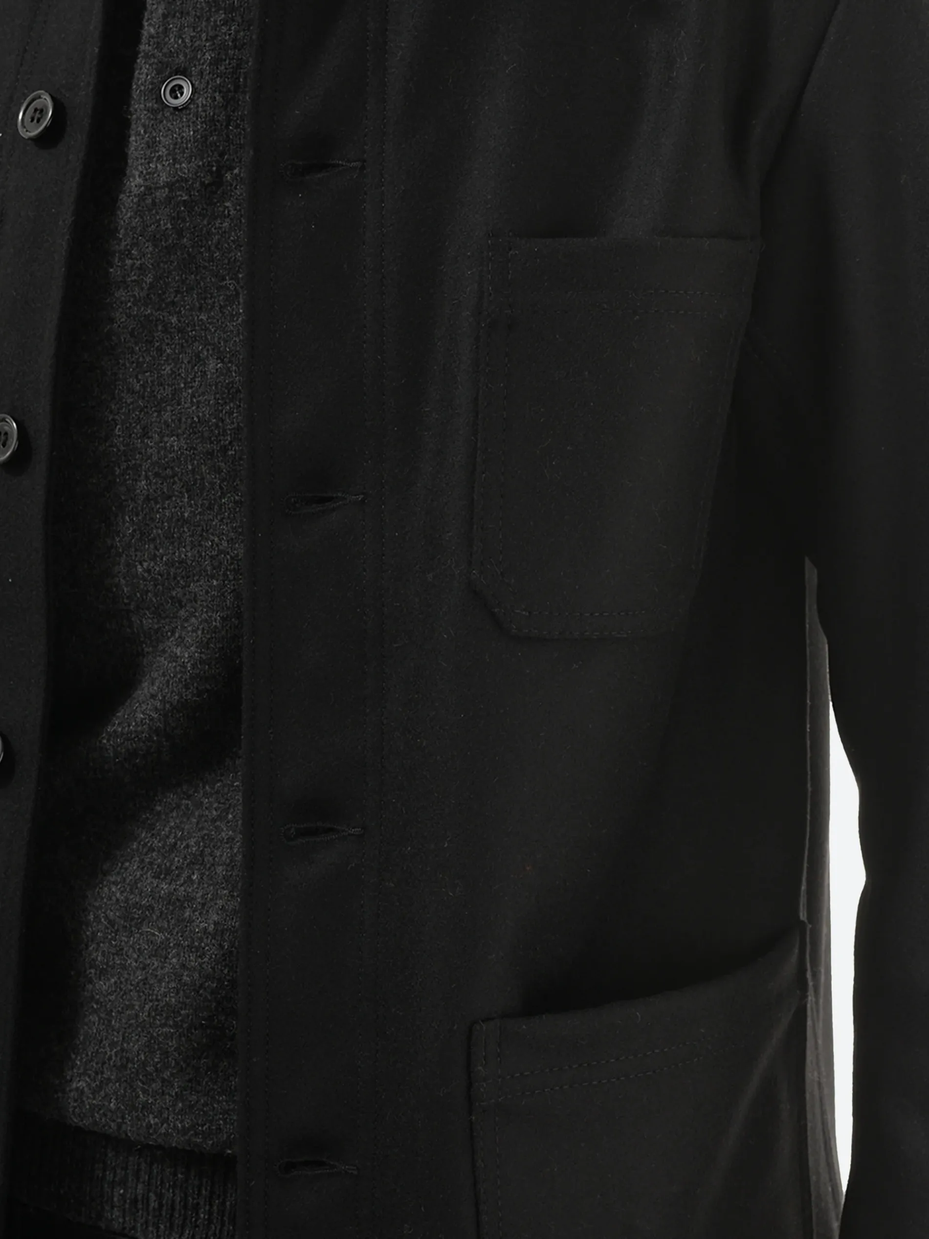 Vetra - No. 4 Workwear Jacket in Black Wool Melton