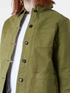 Vetra - Women's No. 4 Workwear Jacket in Olive Moleskin