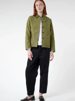 Vetra - Women's No. 4 Workwear Jacket in Olive Moleskin