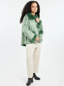 Virginia Bizzi - VY8003 Eco Shearling Jacket in Green
