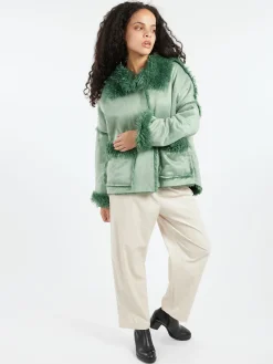 Virginia Bizzi - VY8003 Eco Shearling Jacket in Green