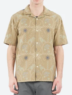 Wax London - Didcot Short Sleeve Shirt in Khaki