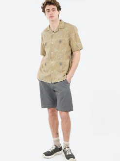 Wax London - Didcot Short Sleeve Shirt in Khaki