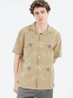 Wax London - Didcot Short Sleeve Shirt in Khaki