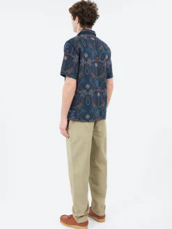 Wax London - Didcot Short Sleeve Shirt in Navy