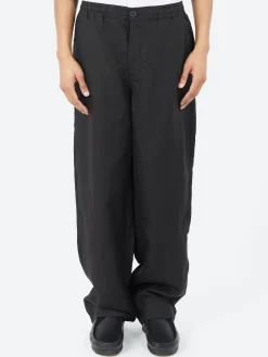 Wax London - Glencoe Trouser in Black Slub Weave
