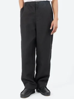 Wax London - Glencoe Trouser in Black Slub Weave