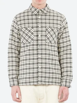 Wax London - Whiting Overshirt in Black and Ecru