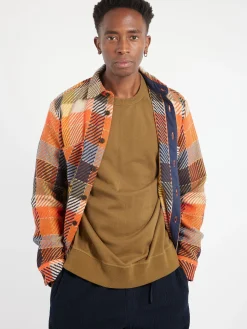 Wax London - Whiting Overshirt in Orange Multi