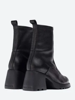 Wonders - Heel Front Zip Boots in Black Wild