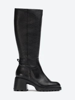 Wonders - Knee High Heel Boot in Black Wild