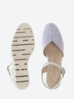 Wonders - Wedge Sandal in Lavender and White Sauva