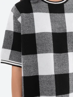 Wool Knit Short-Sleeved Dress