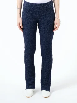 Woven Cupro Shirring Check Flared Pants