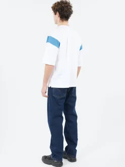 YMC - Skate T-Shirt in White and Blue