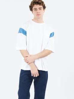YMC - Skate T-Shirt in White and Blue